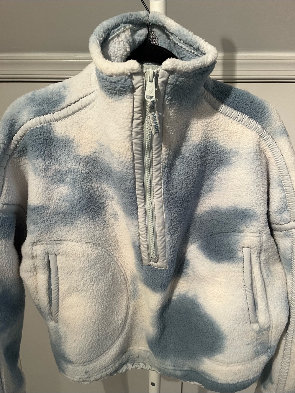 FP Movement by Free People Blue & White Half-Zip Jacket NWT